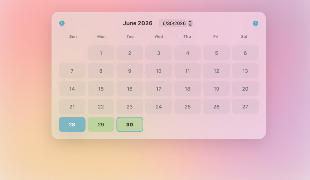Calendar Heatmap Screenshot